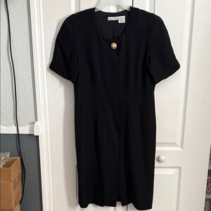 Liz Claiborne Black Midi Dress with Gold Accent